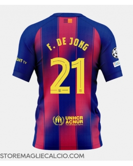 Barcelona Frenkie de Jong #21 Maglia Gara Casa Repliche 2025-26 Maniche Corte